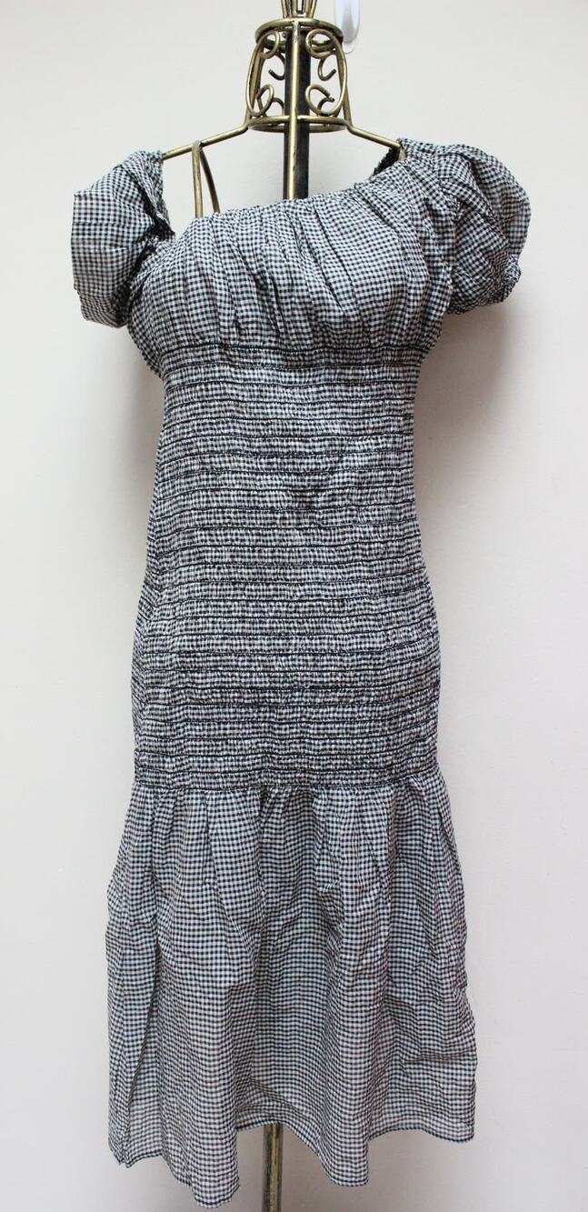 Shaina Mote Acacia Gingham Smocked Midi Dress Size Medium